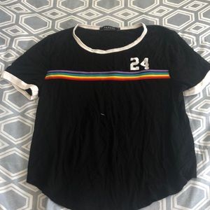 Papaya black and rainbow t shirt